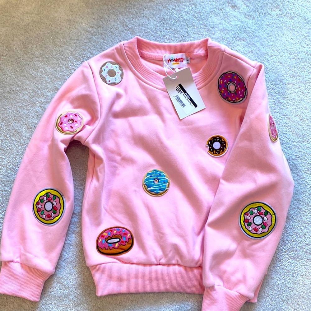 Donut patches pink sweatshirt